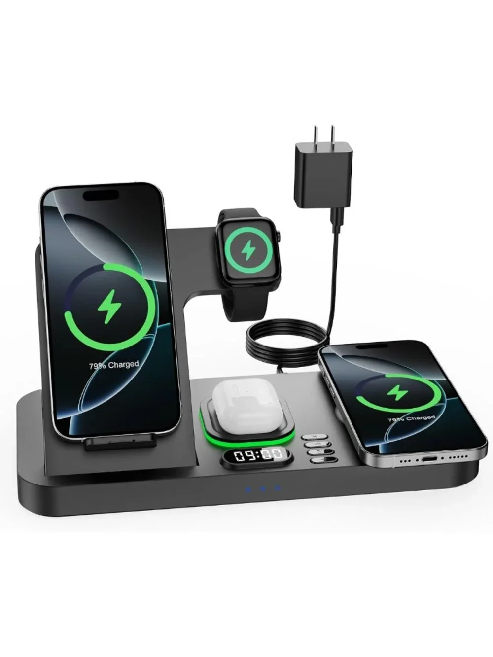 Foldable Dual Wireless Charging Station for Phones - Perfect for Couples